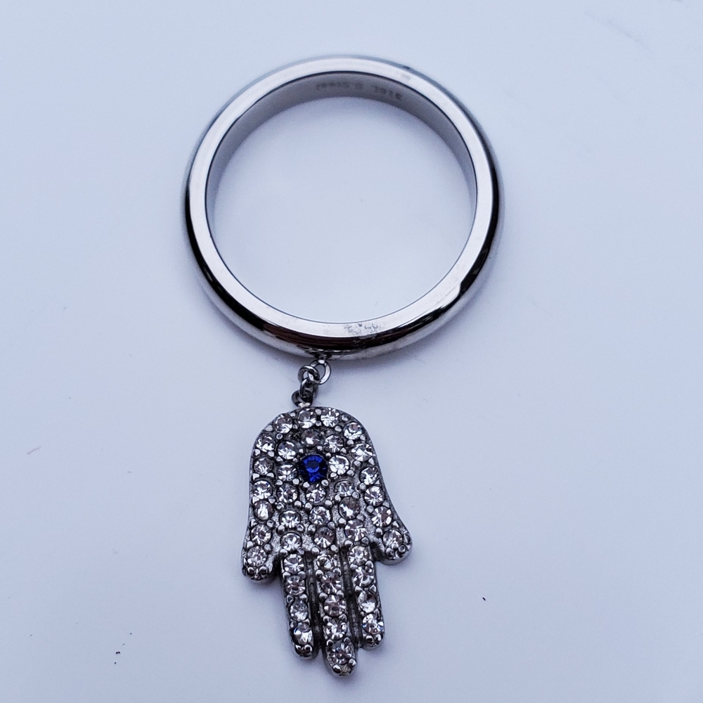 Austrian Crystal Hamsa Ring.